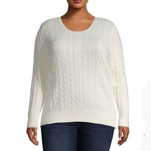 St. John's Bay-Plus Womens Crew Neck Long Sleeve Pullover sweater Size 3X 1X